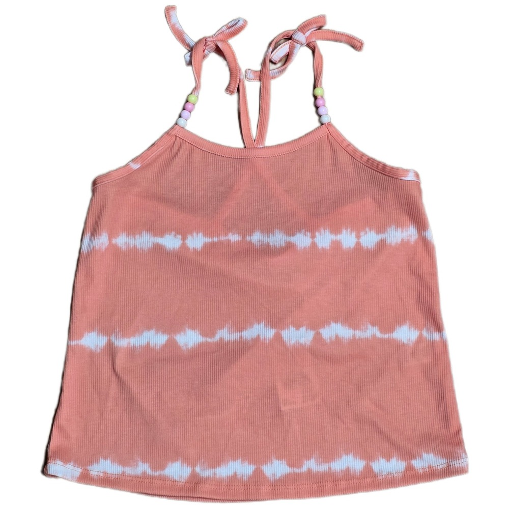 Cato Tie Dye Beaded Tank‎ Top Girl's Size M 10 12 Coral White NWT